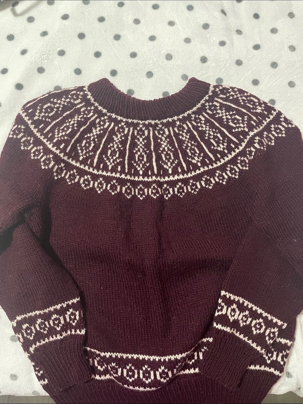 Handknit Women's Maroon Sweater